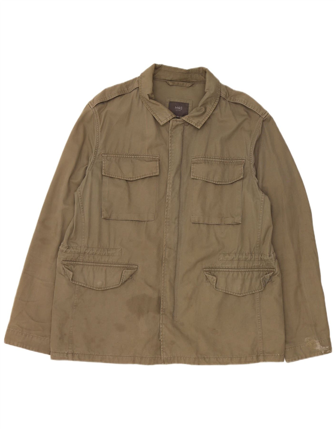 Marks & Spencer Veste utilitaire pour femme UK 44 2XL Kaki Coton
