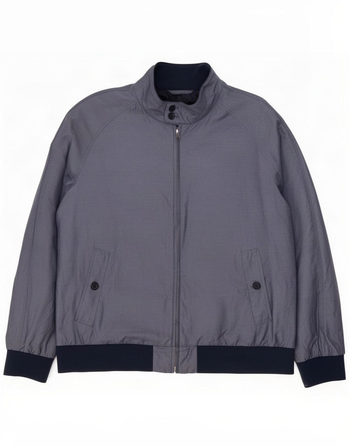 Marks & Spencer Veste Bomber Homme UK 46 3XL Bleu Colorblock Coton