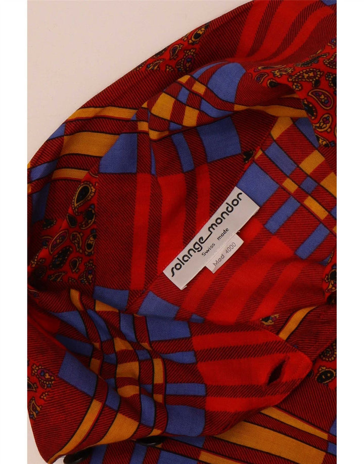 Solange Mondor Chemise Chemisier Femme UK 16 Grand Patchwork Rouge