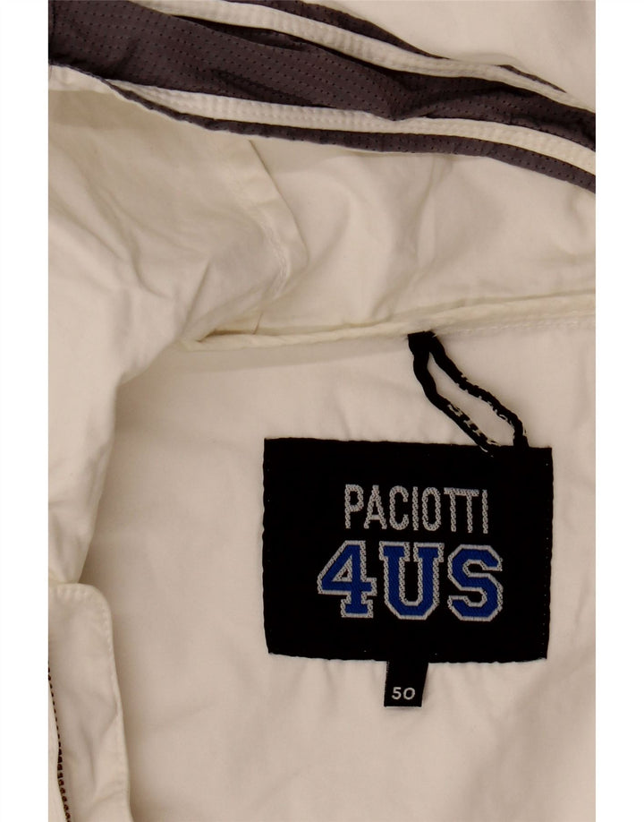 Cesare Paciotti 4US Veste bomber à capuche pour homme IT 50 Large Blanc cassé