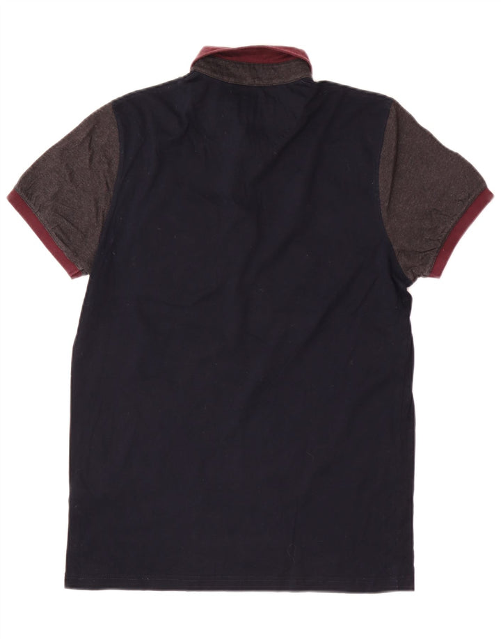 Ted Baker Polo Homme Taille 2 Petit Bleu Marine Colorblock Coton