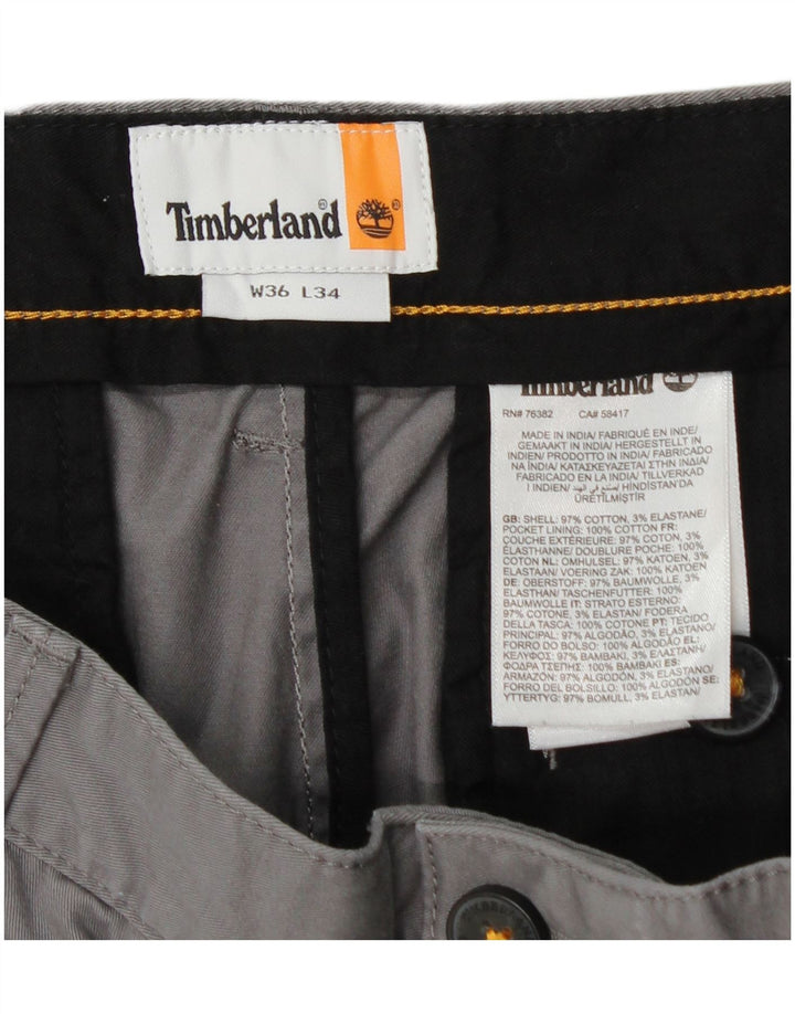 TIMBERLAND Pantalon Chino Slim Homme W36 L34 Gris Coton