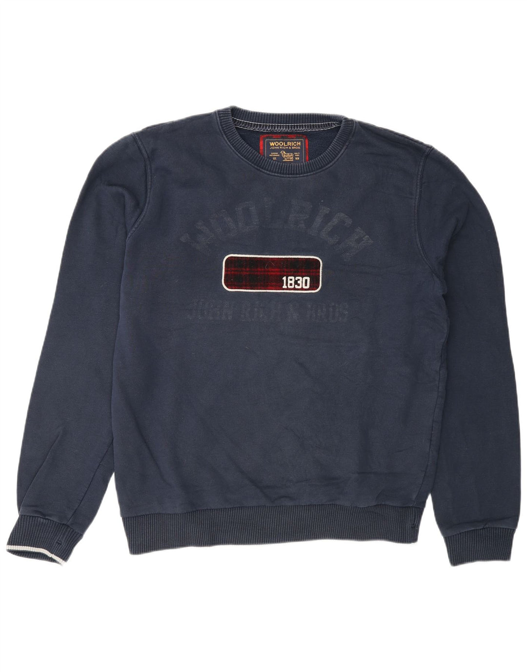 Woolrich Sweat-shirt graphique pour homme en coton bleu marine Taille L