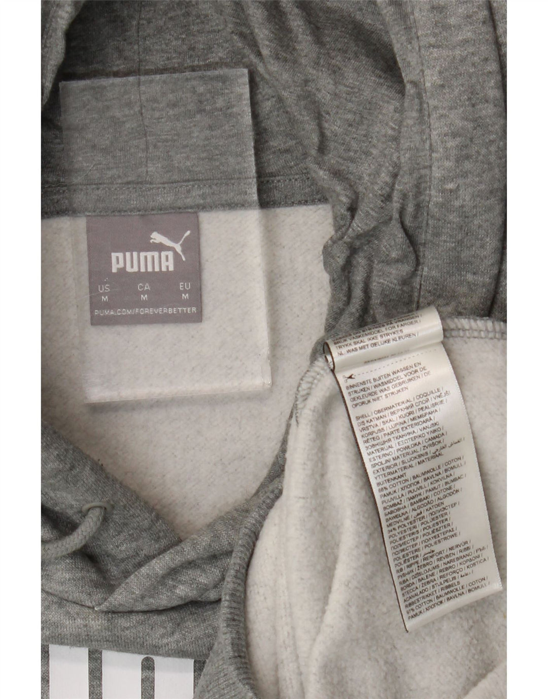 Puma Pull à Capuche Graphique Homme Gris Moyen Moucheté Coton