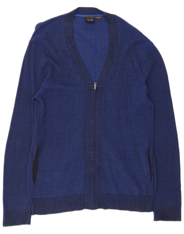 Armani Exchange Pull à col zippé pour homme XL Bleu marine Rayonne