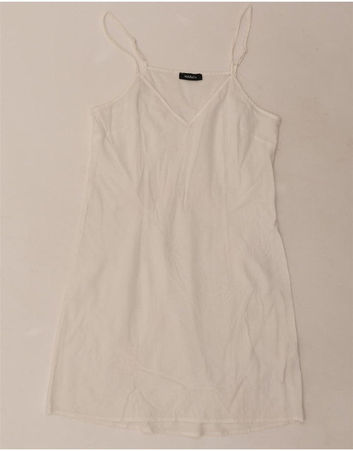 Max & Co. Robe Slip pour Femme UK 10 Petit Coton Blanc