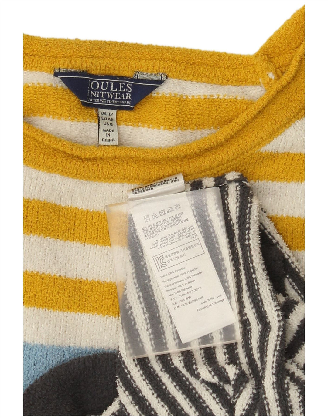 Joules Pull col bateau pour femme UK 12 Medium Multicolore Rayé