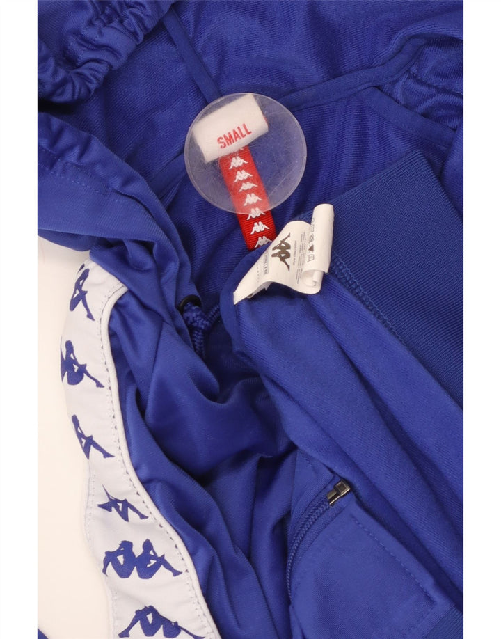 KAPPA Pull à capuche zippé graphique pour femme UK 10 Small Bleu Colorblock