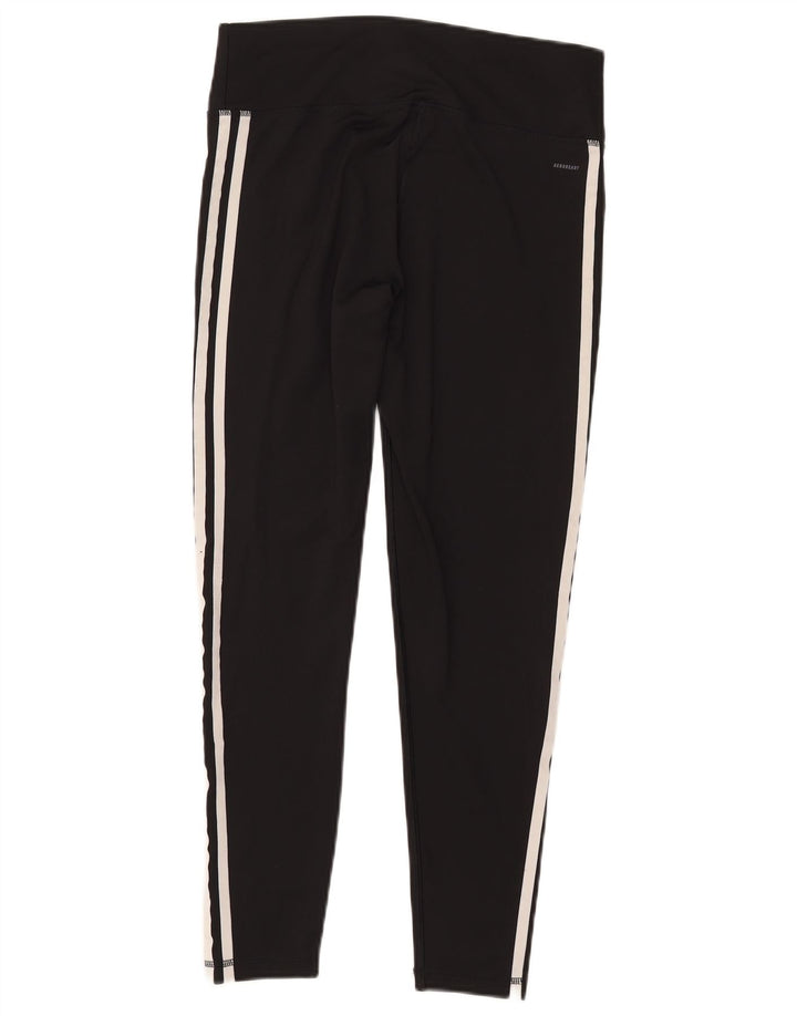 ADIDAS Leggings Aeroready pour femmes UK 16/18 Large Noir Polyester