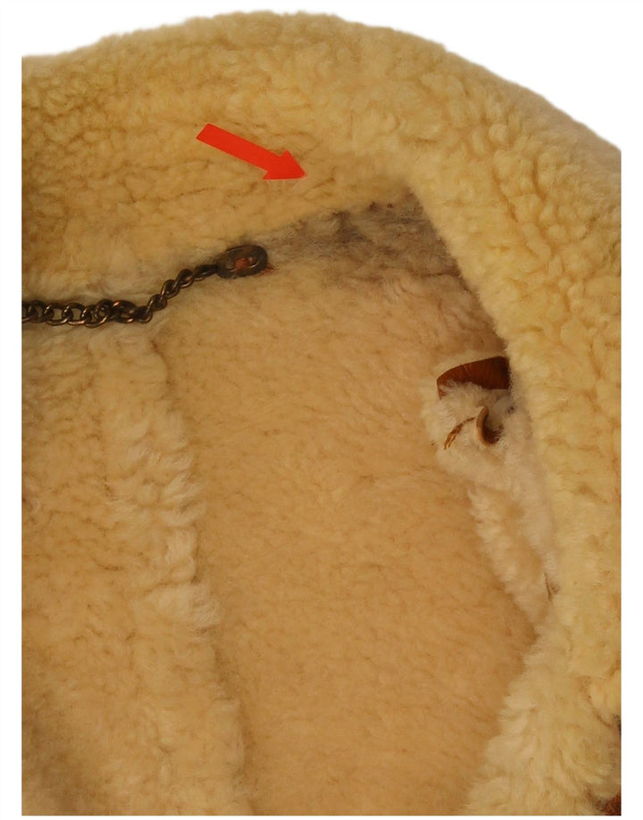 veste en peau de mouton homme vintage UK 42 XL Marron