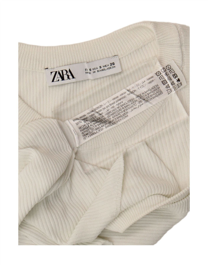 Zara Femme Débardeur UK 8 Petit Viscose Blanc
