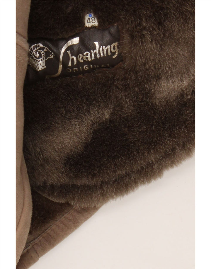 manteau en peau de mouton femme vintage IT 48 XL peau de mouton marron
