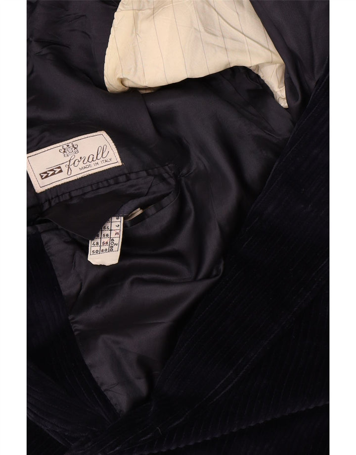 FORALL Veste Blazer en Velours Côtelé à 2 Boutons pour Hommes UK 44 2XL Bleu Marine