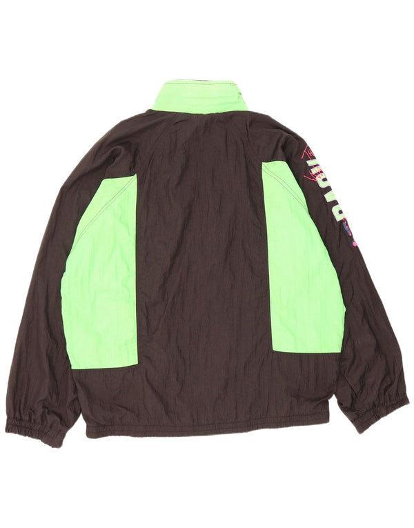 Diadora Veste de survêtement coupe ample graphique pour hommes, grand, noir, colour block