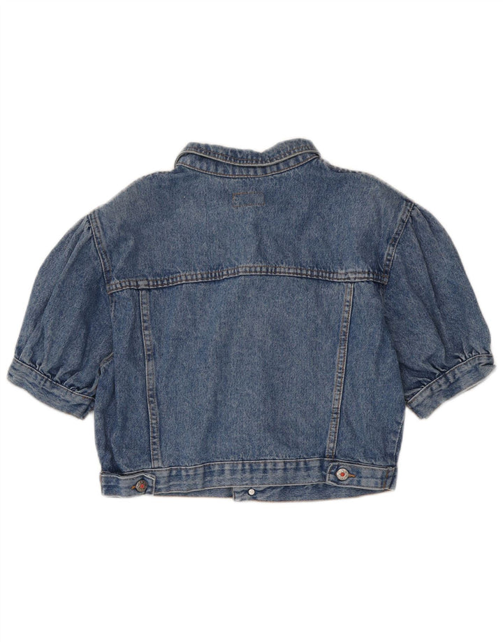 Fly Time Veste en jean courte à manches courtes pour femme IT 42 Bleu moyen Coton
