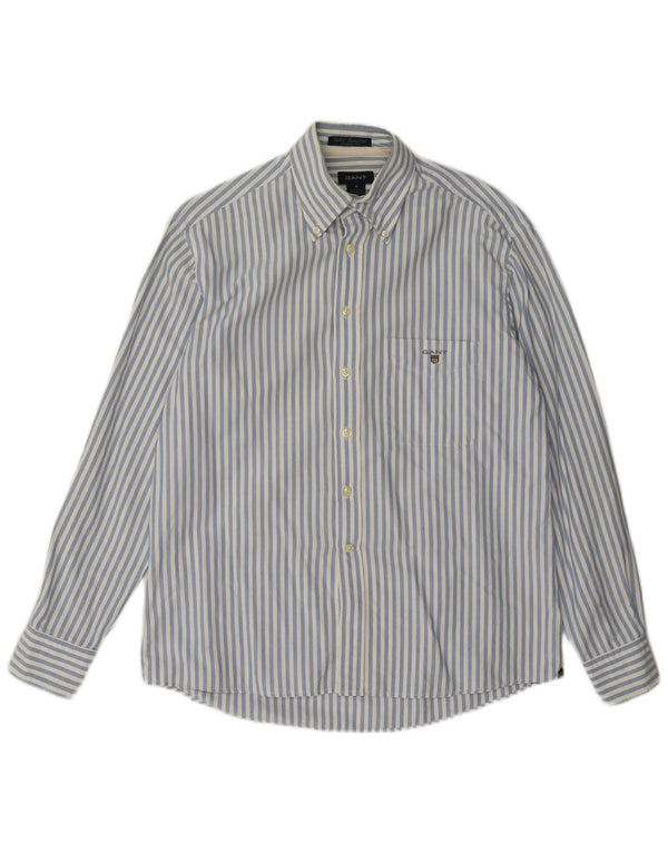 Gant Mens Regular Fit Shirt Medium Blue Pinstripe Cotton
