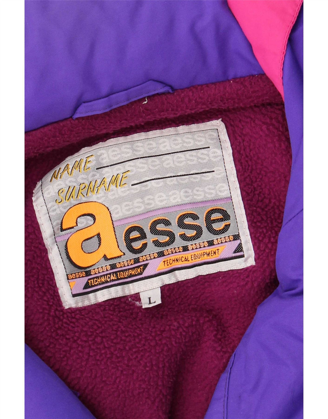 Aesse Veste de ski à capuche pour homme UK 40 Large Violet Colourblock