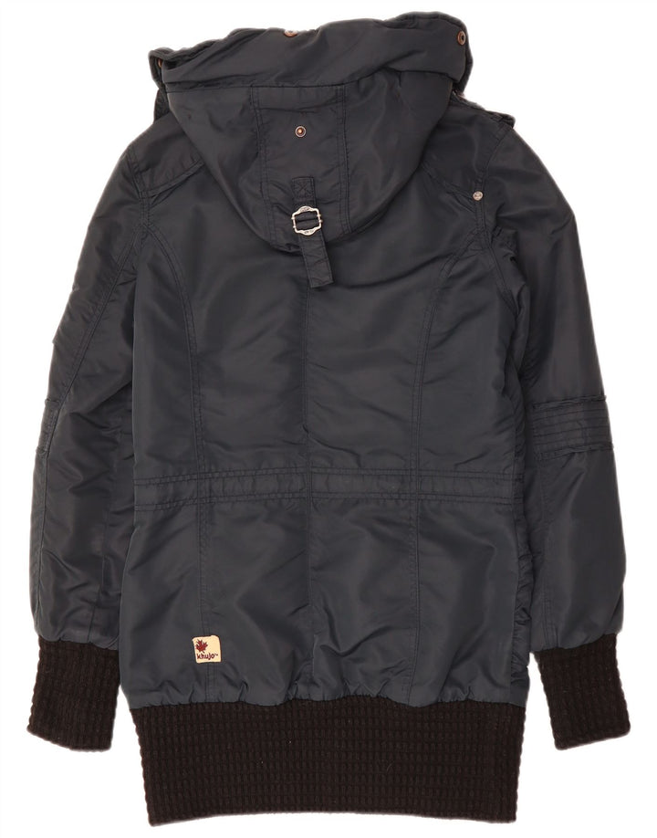 KHUJO Parka à capuche pour homme UK 38 Bleu marine moyen