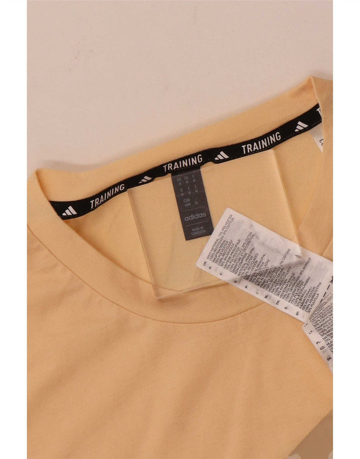 Adidas T-shirt d'entraînement graphique pour homme en coton beige moyen
