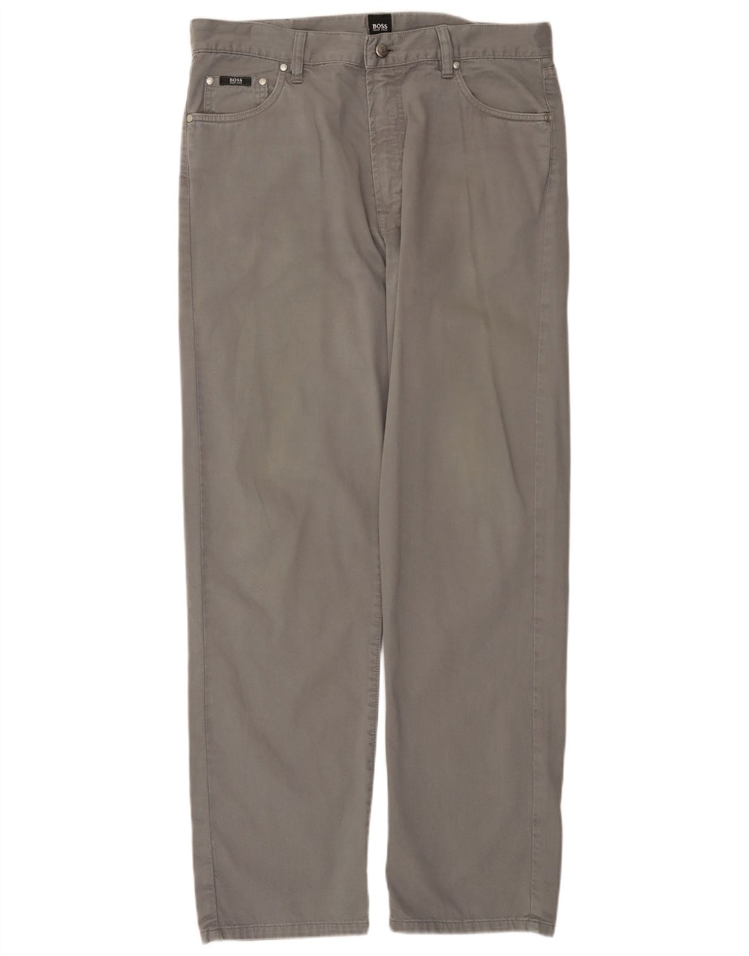 HUGO BOSS Pantalon décontracté droit Arkansas W36 L32 Homme Gris Coton