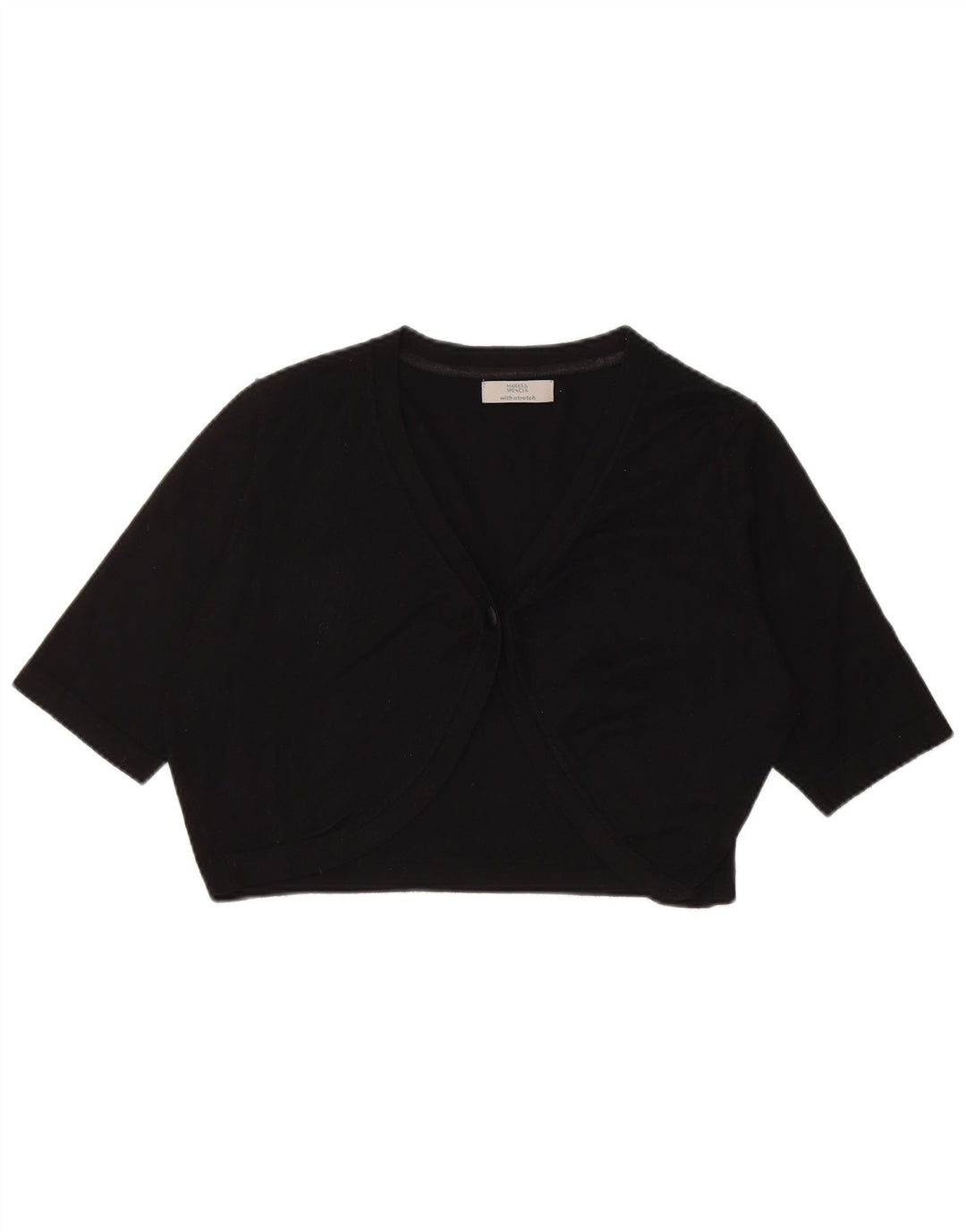 Marks & Spencer Pull boléro à manches courtes pour femme UK 14 Medium Noir