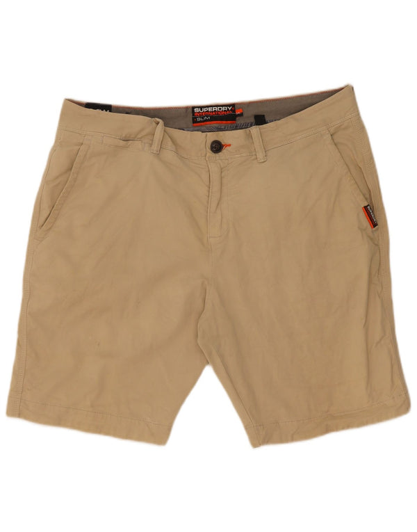 Superdry Short Chino Slim Fit W34 Large Beige Coton Homme