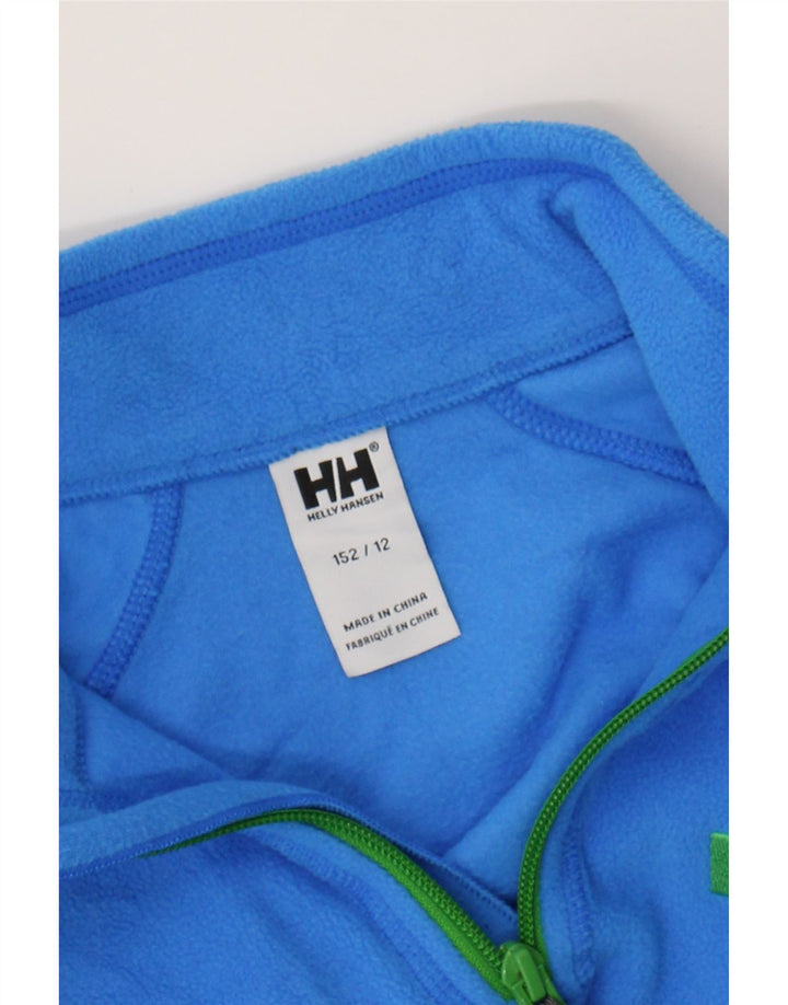 HELLY HANSEN Boys Zip Neck Fleece Jumper 11-12 Years Blue Polyester Vintage Helly Hansen and Second-Hand Helly Hansen from Messina Hembry 