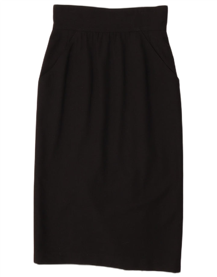 Fendi Jupe midi taille haute pour femme IT 44 Medium W28 Laine noire