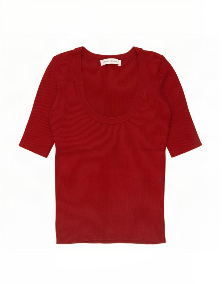 Zara Femme Chemisier Top UK 8 Small Bordeaux