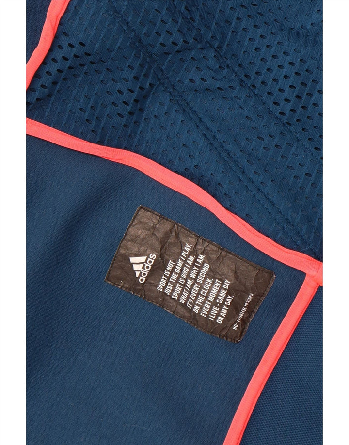 ADIDAS Mens Zip Hoodie Sweater Medium Blue