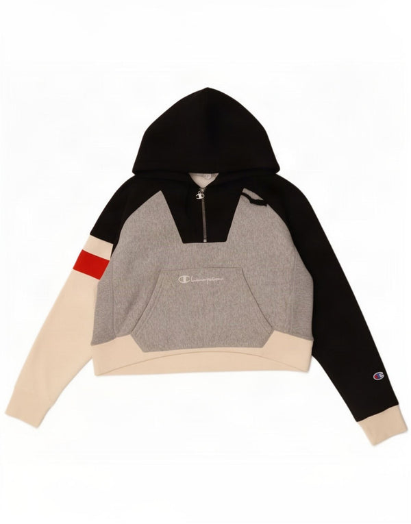 Champion Pull à capuche court surdimensionné pour femme UK 10 Small Multicolore