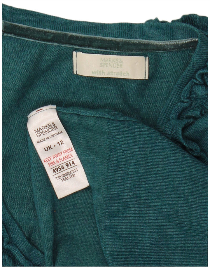 Marks & Spencer Pull cardigan court pour femme UK 12 Vert moyen