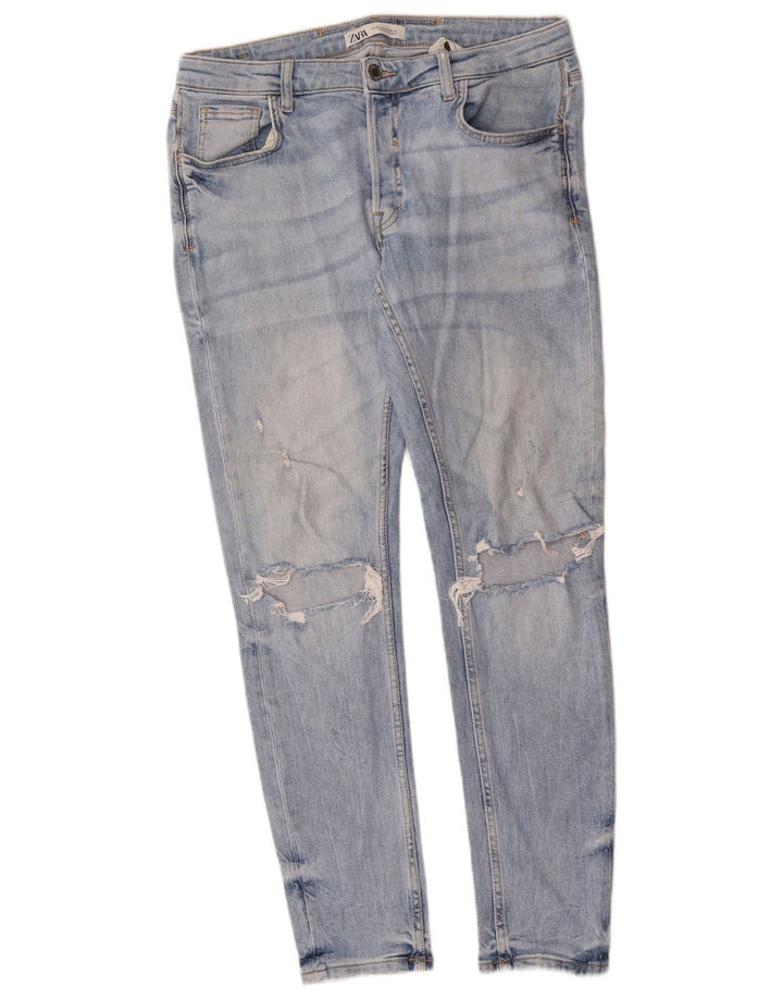 Zara Jean slim en détresse pour homme EU 40 Medium W31 L30 Bleu Coton