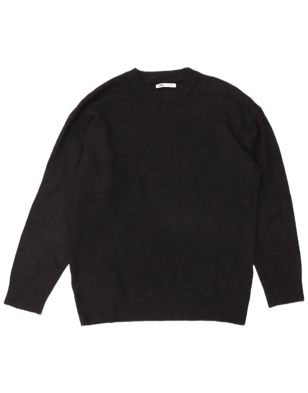 Zara Pull ras du cou pour femme UK 14 Medium Noir Viscose