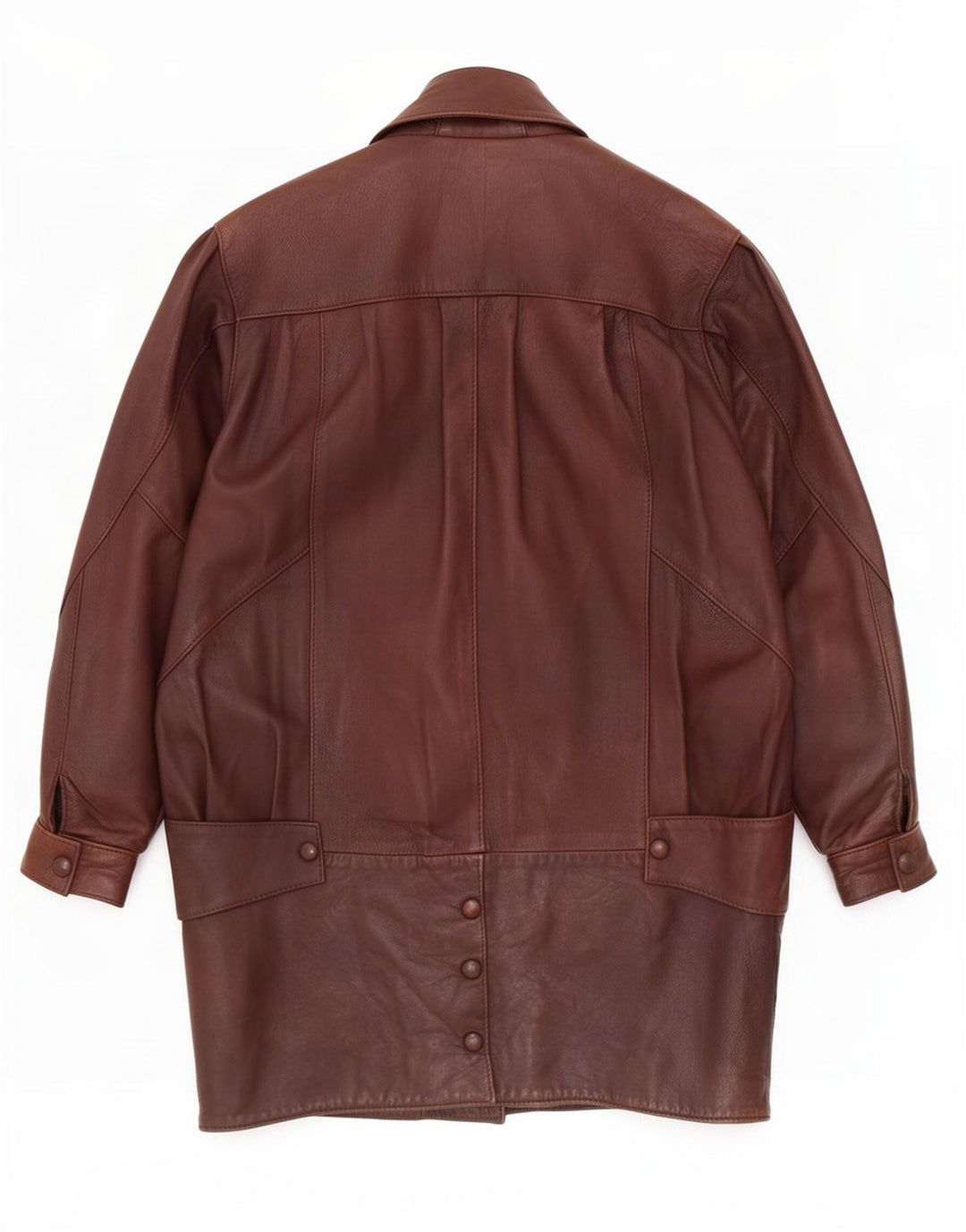 Sardar Manteau en cuir surdimensionné pour femme UK 10 Petit Marron