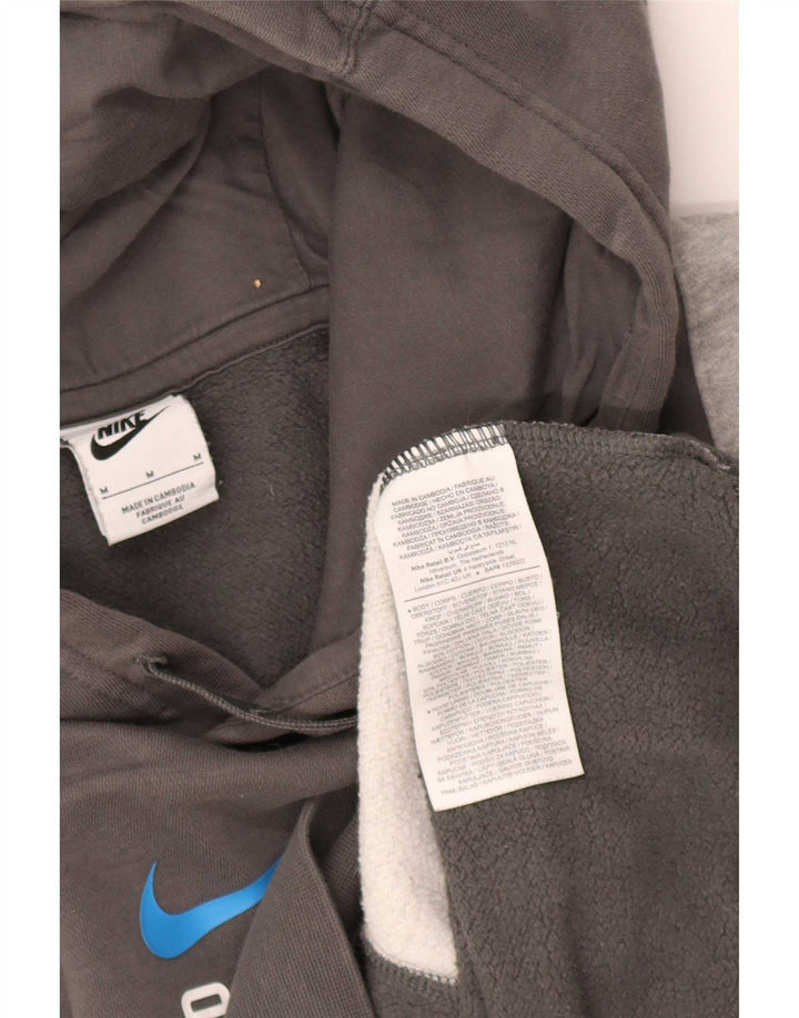 Nike Pull à capuche en coton color block gris moyen pour homme