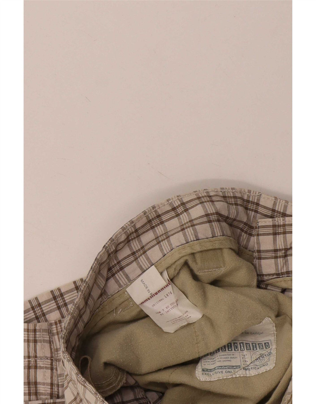 Americanino Short cargo pour homme W34 Grand carreaux beiges