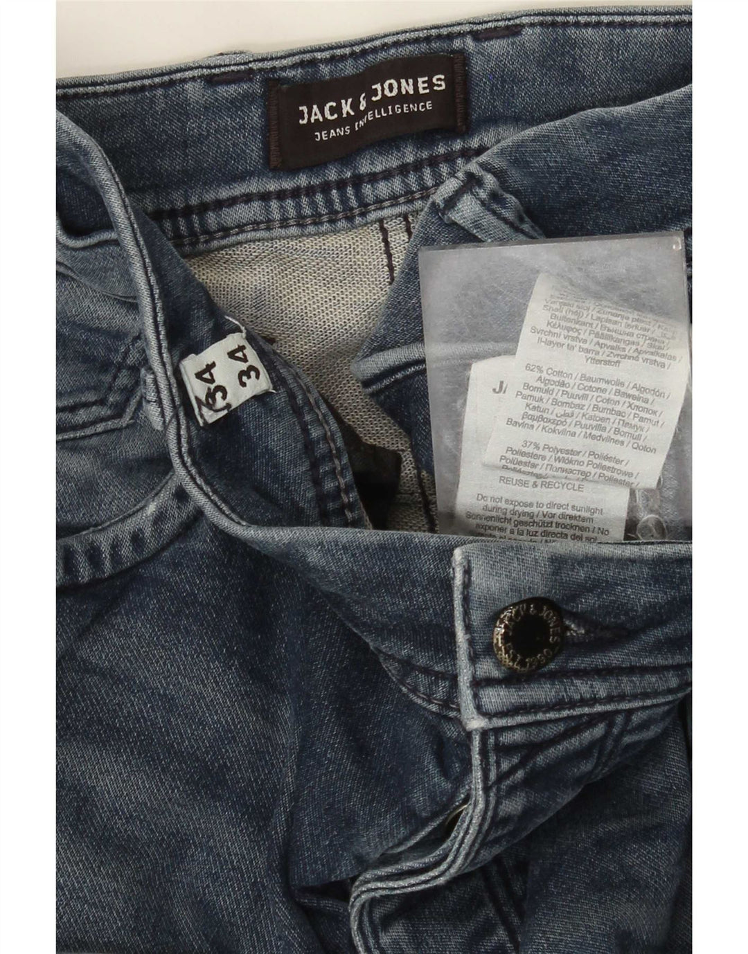 Jack & Jones Jean Slim Homme W34 L34 Bleu Coton