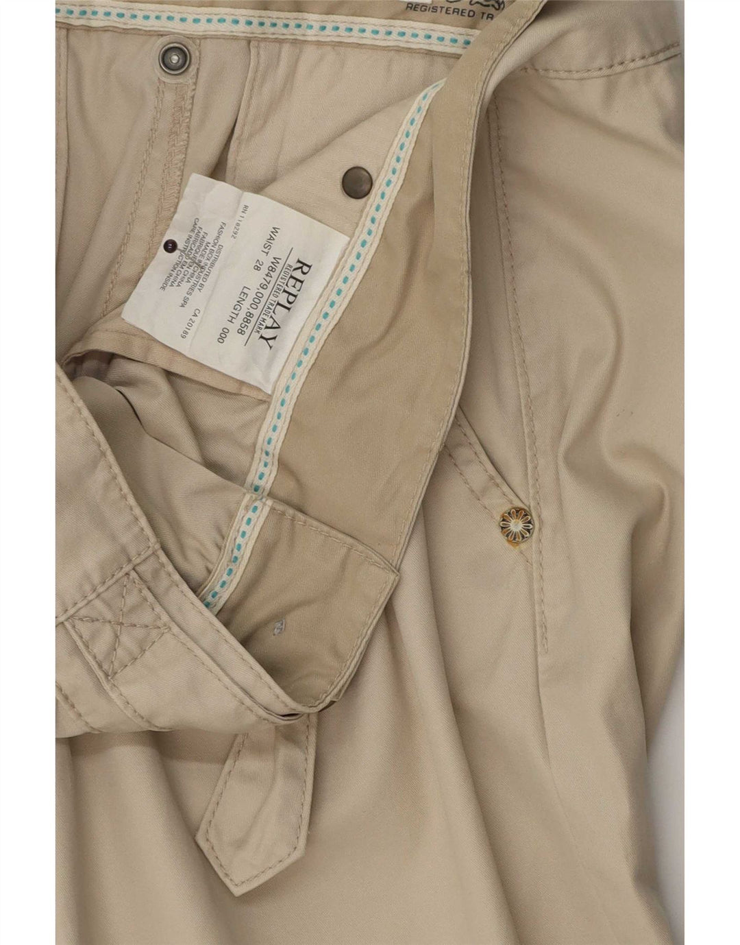Replay Short Chino Femme W28 Coton Beige Moyen