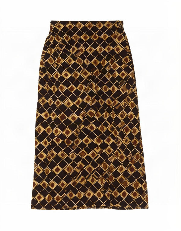 St. Bernard Womens Maxi Skirt UK 12 Medium W28 Black Geometric Polyamide