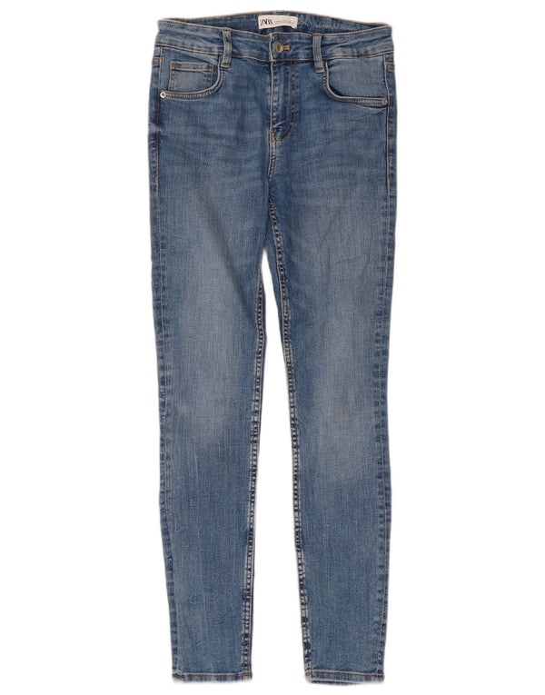 Zara Jean skinny taille haute pour femme EU 36 XS W26 L29 Bleu Coton