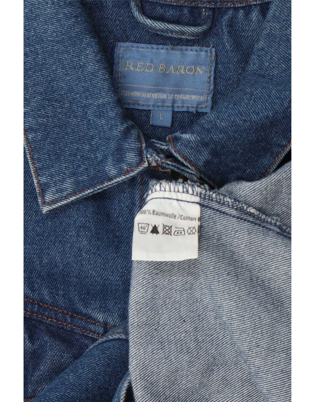 Red Baron Veste en jean pour femme UK 16 Grand coton bleu