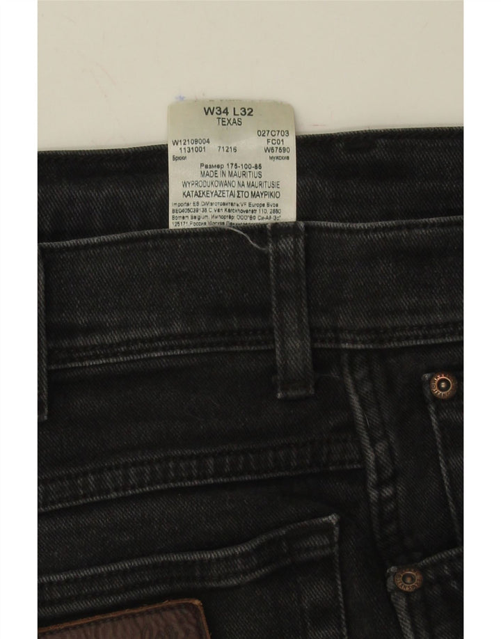 WRANGLER Womens Texas Straight Jeans W34 L32 Black Cotton Vintage Wrangler and Second-Hand Wrangler from Messina Hembry 