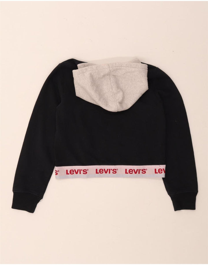 LEVI'S Pull à capuche court graphique pour fille 11-12 ans Noir Colorblock