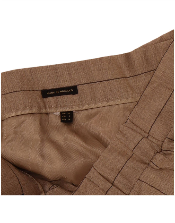 MASSIMO DUTTI Pantalon Chino Femme EU 34 2XS W24 L26 Beige Rayé