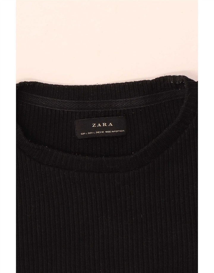Zara T-Shirt Homme Haut Large Noir