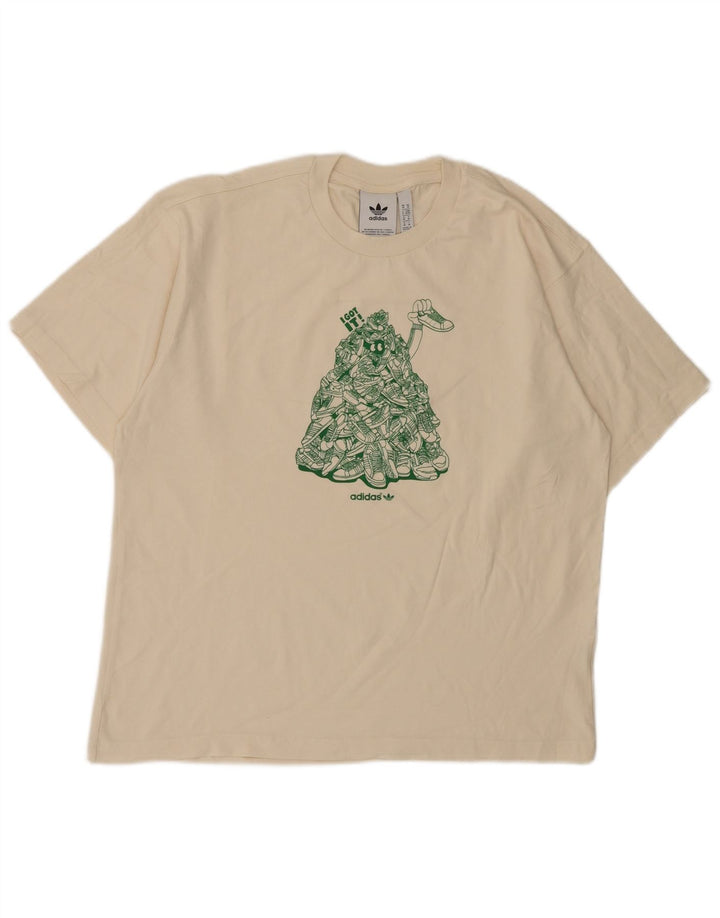 Adidas T-Shirt Graphique Homme Blanc Moyen