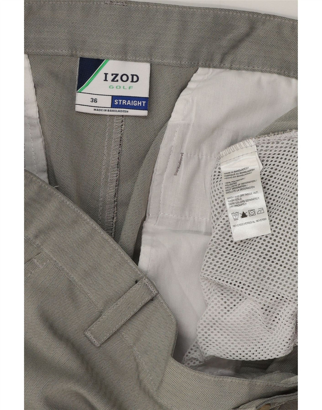 IZOD Short cargo de golf pour homme W36 en polyester à chevrons gris