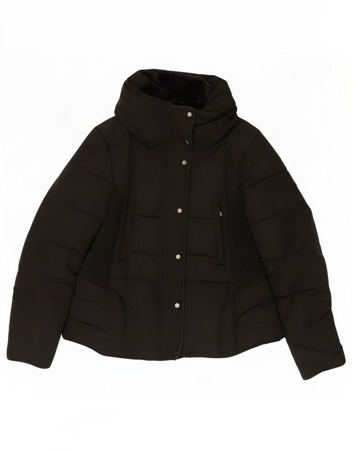 Zara Veste matelassée pour femme UK 18 XL Noir Polyester
