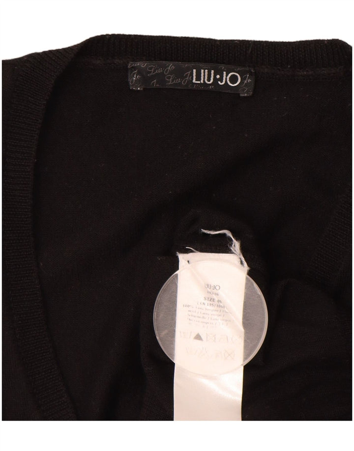 LIU JO Pull surdimensionné à col en V pour femme IT 40 Small Noir